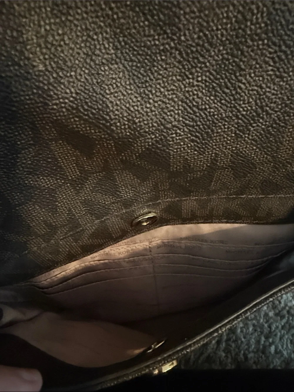 Michael Kors Dark Brown Monogram Jet Set Tote with Snap Front Card Holders - Picture 4 of 7